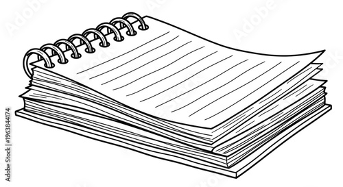 Stack of Blank Spiral Bound Notebook.