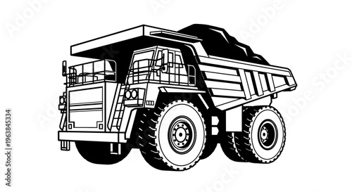 Large mining dump truck vehicle 1.