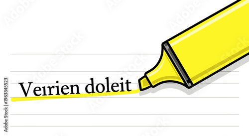 Yellow highlighter pen tip closeup.