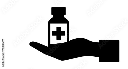 pill, hand, holding, medicine, bottle, tablet, capsule, drug, pharmacy, healthcare, medical, health, prescription, medication, remedy, cure, treatment, pharma, container, vial, liquid, supplement, vit