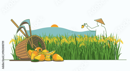 Fresh fruit in a basket 3.