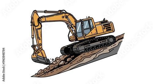 Heavy duty excavator machine equipment.