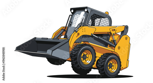 Yellow Skid Steer Loader Machine 1.