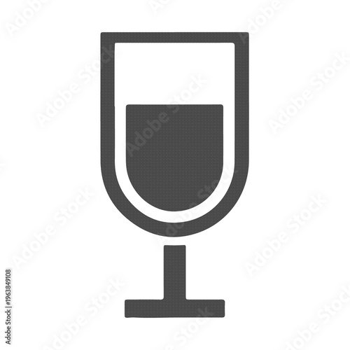 Elegant Wine Glass Icon Minimal Alcohol Beverage Symbol Flat Design Restaurant Bar Concept Isolated on White PNG Transparent Background