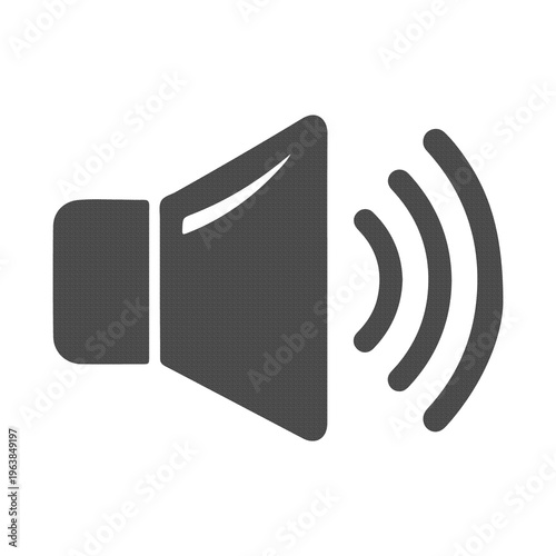Speaker Volume Sound Icon Audio Wave Symbol Music Technology Concept Flat Design Isolated on White PNG Transparent Background