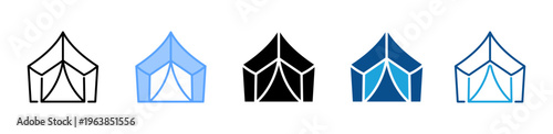 Glamping Tent icon multiple style and collection