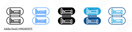 Capsule Hotel icon multiple style and collection