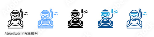 Scuba Diving icon multiple style and collection