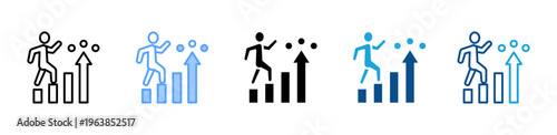 Personal Growth icon multiple style and collection
