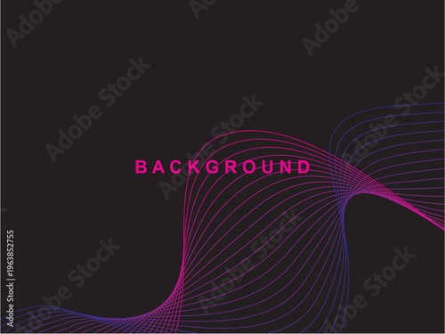Elegant abstract background design with flowing purple and pink lines on a dark canvas