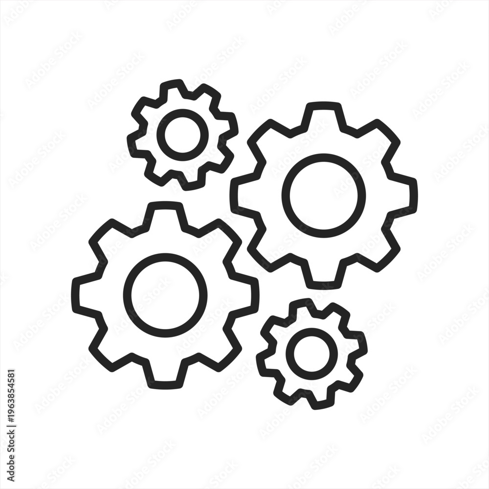Fototapeta premium System Integration vector icon illustration concept color outline
