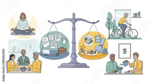 People balancing work and personal life.