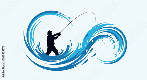 Man fishing with a rod outdoors.