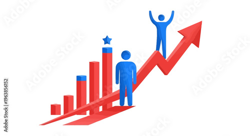 Businessman Celebrating Success with Graph.