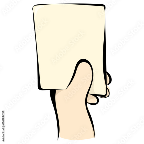 Ein leeres Blatt in der Hand halten