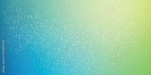 Quadro su tela Abstract background with blue and green gradient and digital data dot patterns
