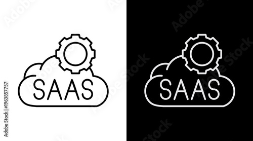 Saas White Icon Set Design