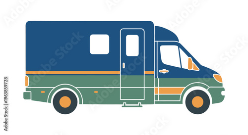 Armored security van illustration. A large vehicle used for transporting valuables