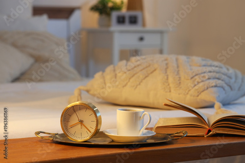 Alarm clock, cup of tea and...