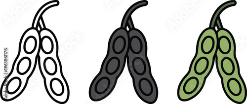 Set of minimalist safety pin icons in outline silhouette and colorful blue flat vector styles for tailoring design.