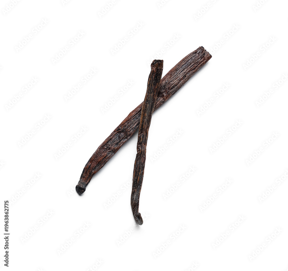 Obraz premium Vanilla sticks isolated on white background