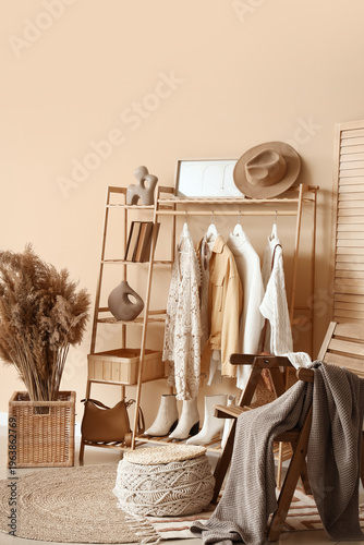 Interior of dressing room w...
