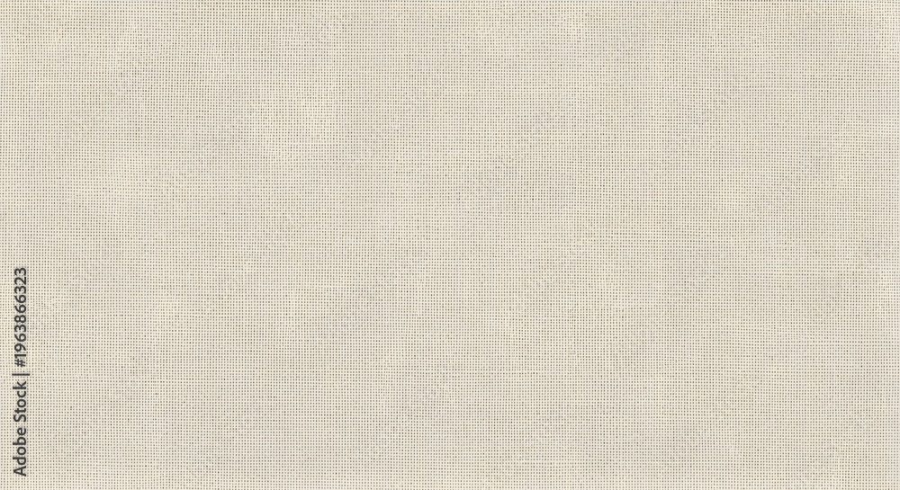 Fototapeta premium Close-up macro view of textured natural coarse woven fabric surface, abstract neutral background, flat lay
