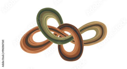 Colorful Interconnected Rings on White Background.