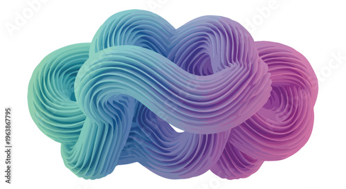 Colorful Intertwined Plastic Toy Isolated.