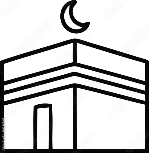 Hajj pilgrimage islamic architecture crescent moon symbol