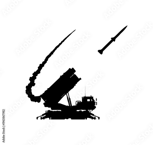 Military Rocket Launcher and Missile Vector Illustration