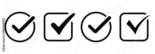 Grunge vector checkmark and cross. Grunge green check mark and red cross mark icon set. brush correct or incorrect sign with circle