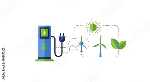 energy-saving, pollution-free electric car charging logo