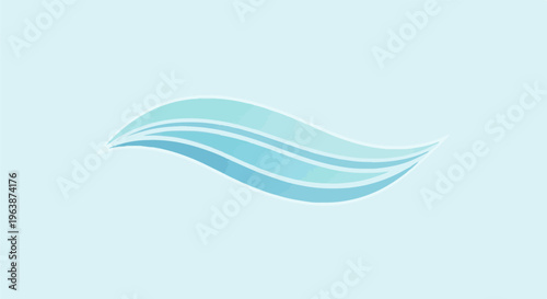 Abstract blue wavy lines on a light blue background