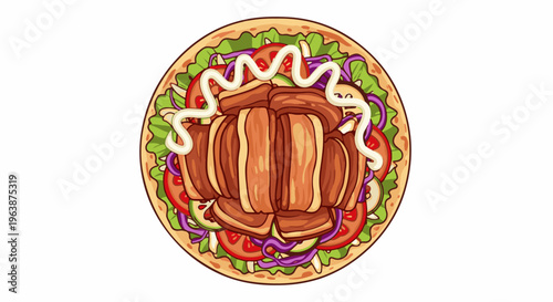 A delicious and healthy shawarma sandwich filled with fresh ingredients