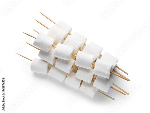 Skewers with sweet marshmal...