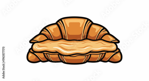 A creamy, golden croissant with a decadent filling