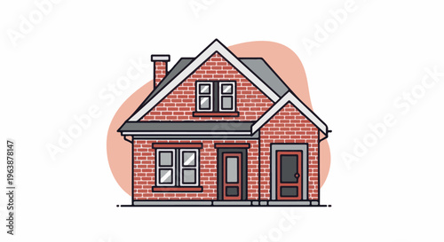 A quaint, brick-built, detached home with a pitched roof and windows