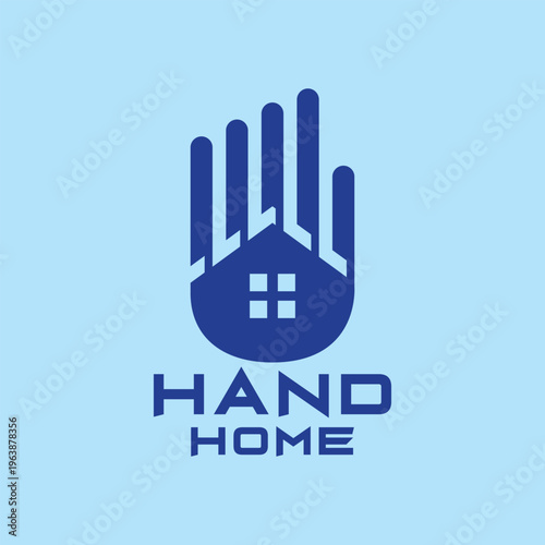 Hand Home Logo Design symbol Graphic Vector