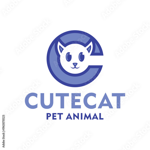 Letter C Cat Pet Animal Logo Design symbol Graphic Vector