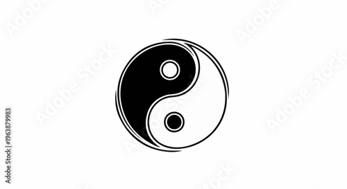 Black and white Yin Yang symbol on a white background
