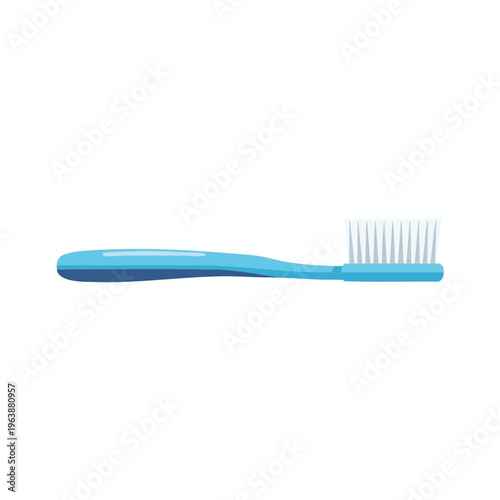 A light blue toothbrush with white bristles is shown on a white background