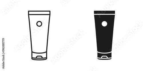 two empty cocktail glasses with ice cubes flat design vector illustration