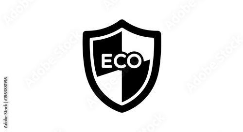 A black and white shield logo with the letters eco prominently displayed inside.