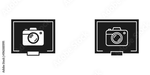 two classic film cameras on white background flat design vector illustration