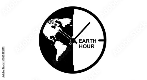 Earth hour clock symbolizing global unity and environmental awareness.