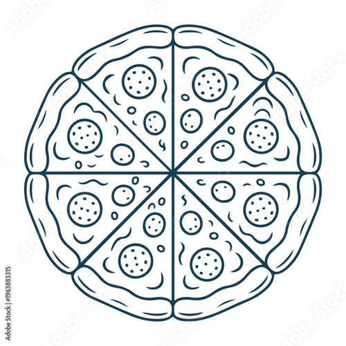 Pizza hand drawn line art