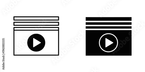 play button icon in minimalist flat design vector illustration