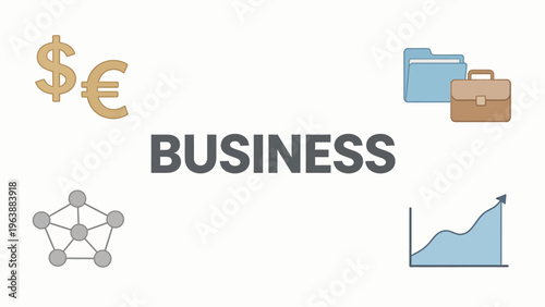 Business icons and currency symbols