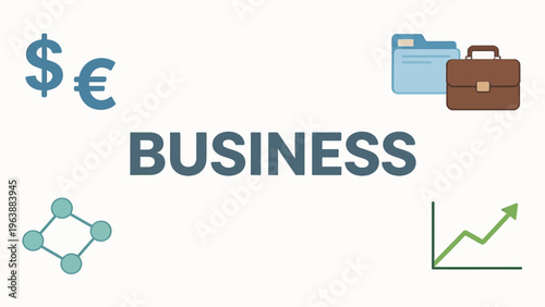 Business icons and currency symbols